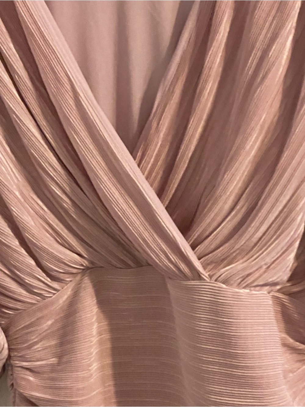 Express Pleated One-Shoulder Blouse in Dusty Rose